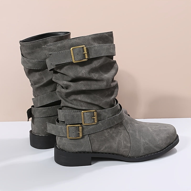 Serafina | Women’s Cozy Buckled Leather Boots