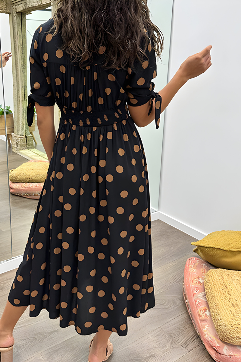 Georgiana | Polka Dot Midi Dress