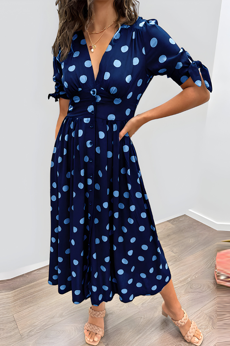 Georgiana | Polka Dot Midi Dress