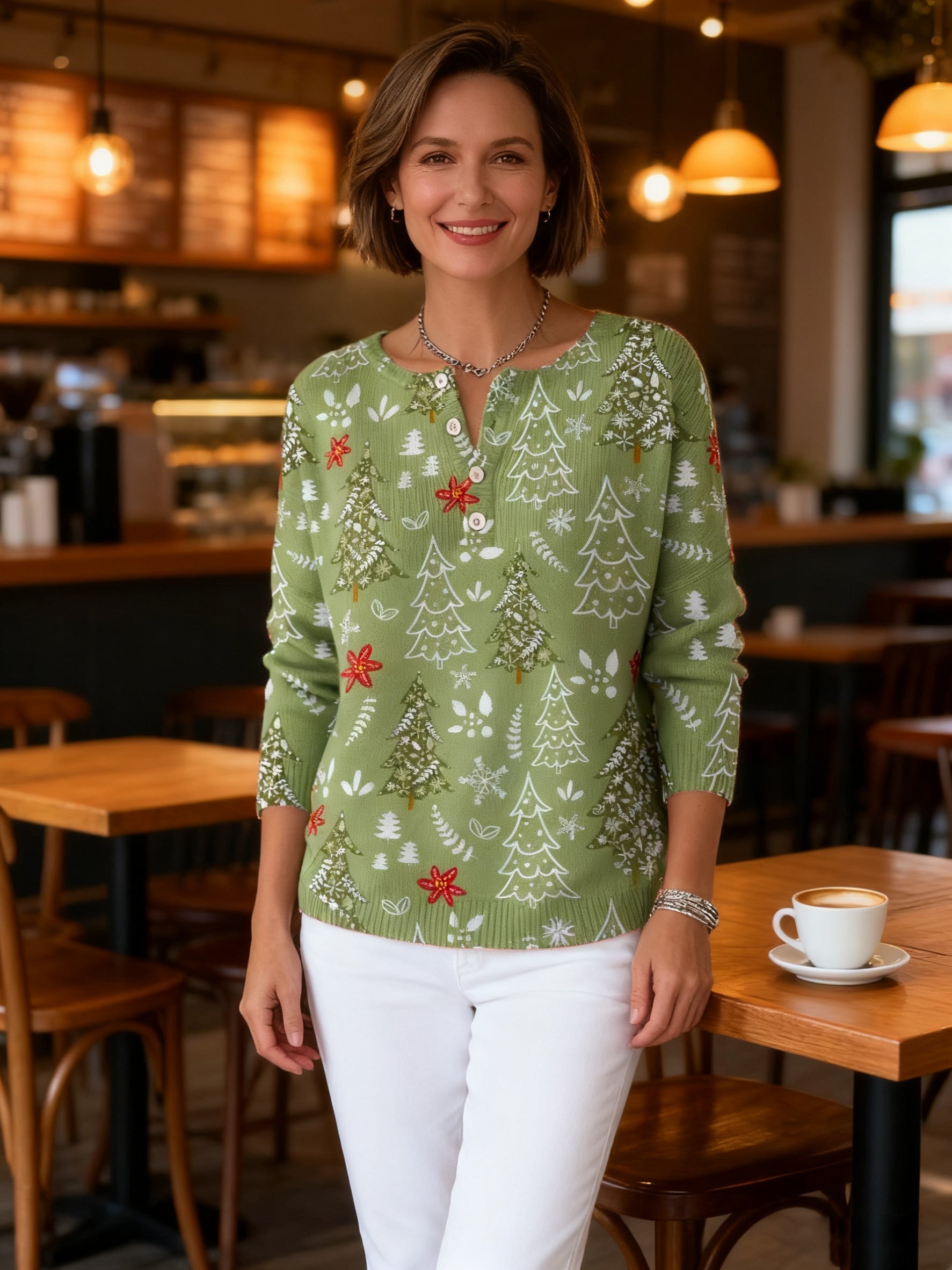 Nerea | Christmas Sweater with Buttons