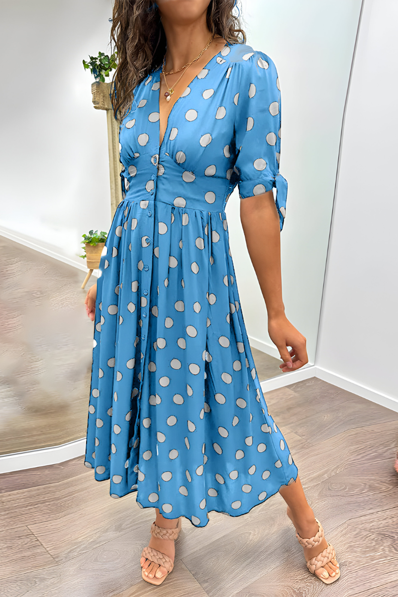 Georgiana | Polka Dot Midi Dress