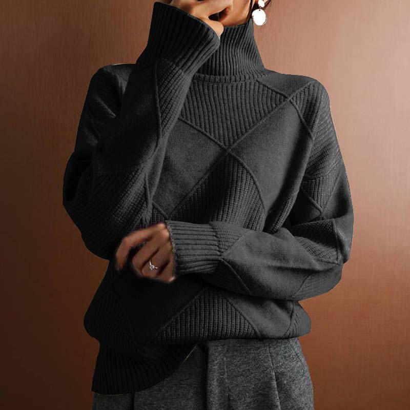 Denise | Cozy High Collar Knit Sweater