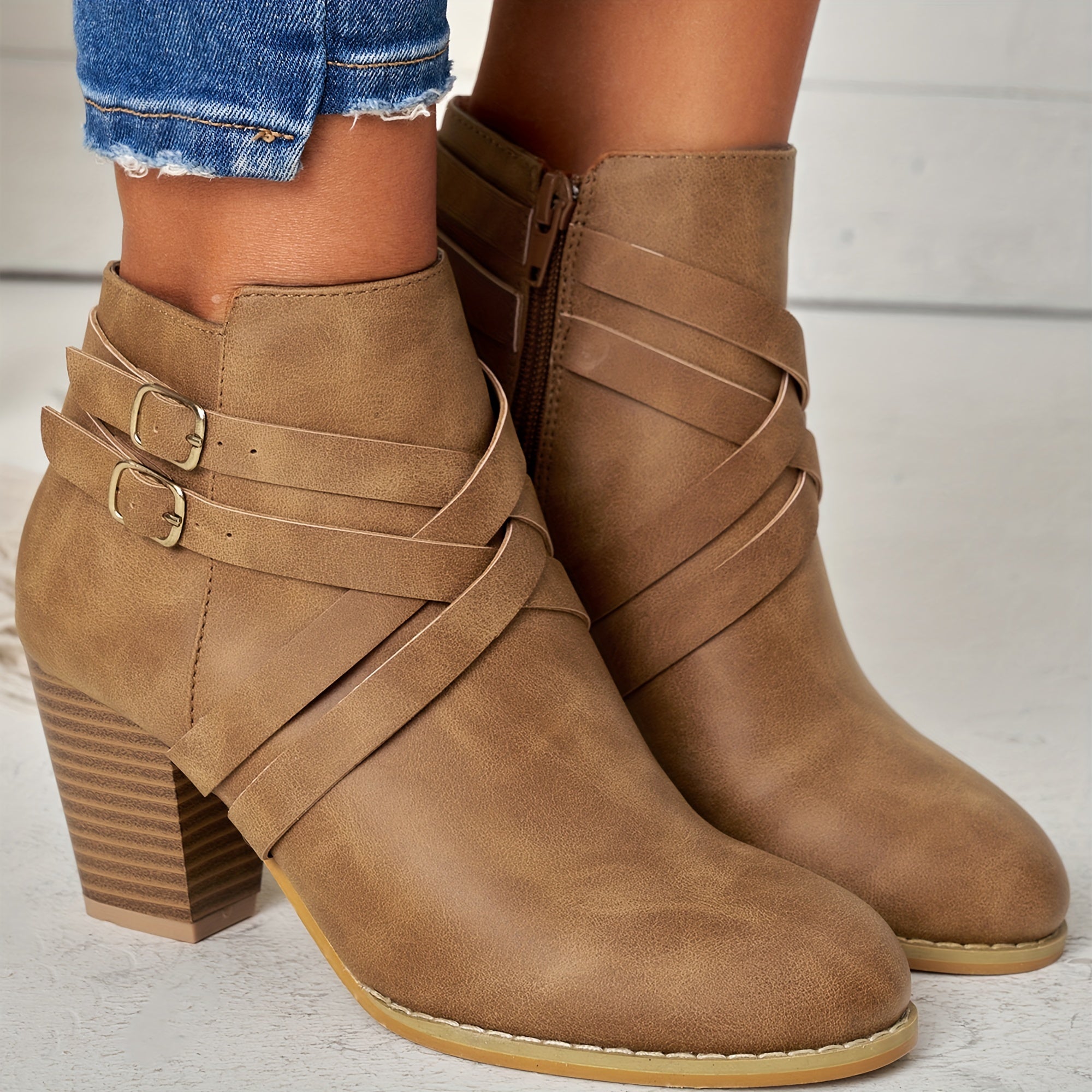 Orthopedic Leather Heel Boots