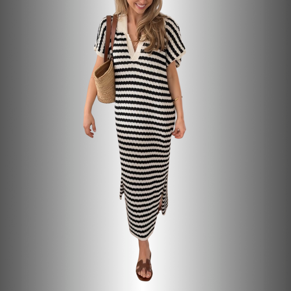 MAXI I STRIPE DRESS BLACK