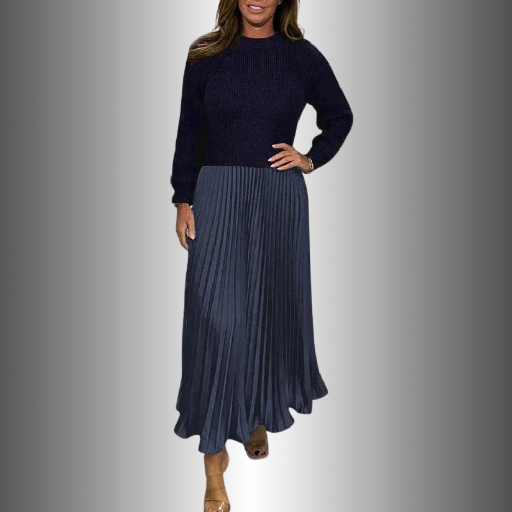 Charlotte | Pleated dress with knitted top