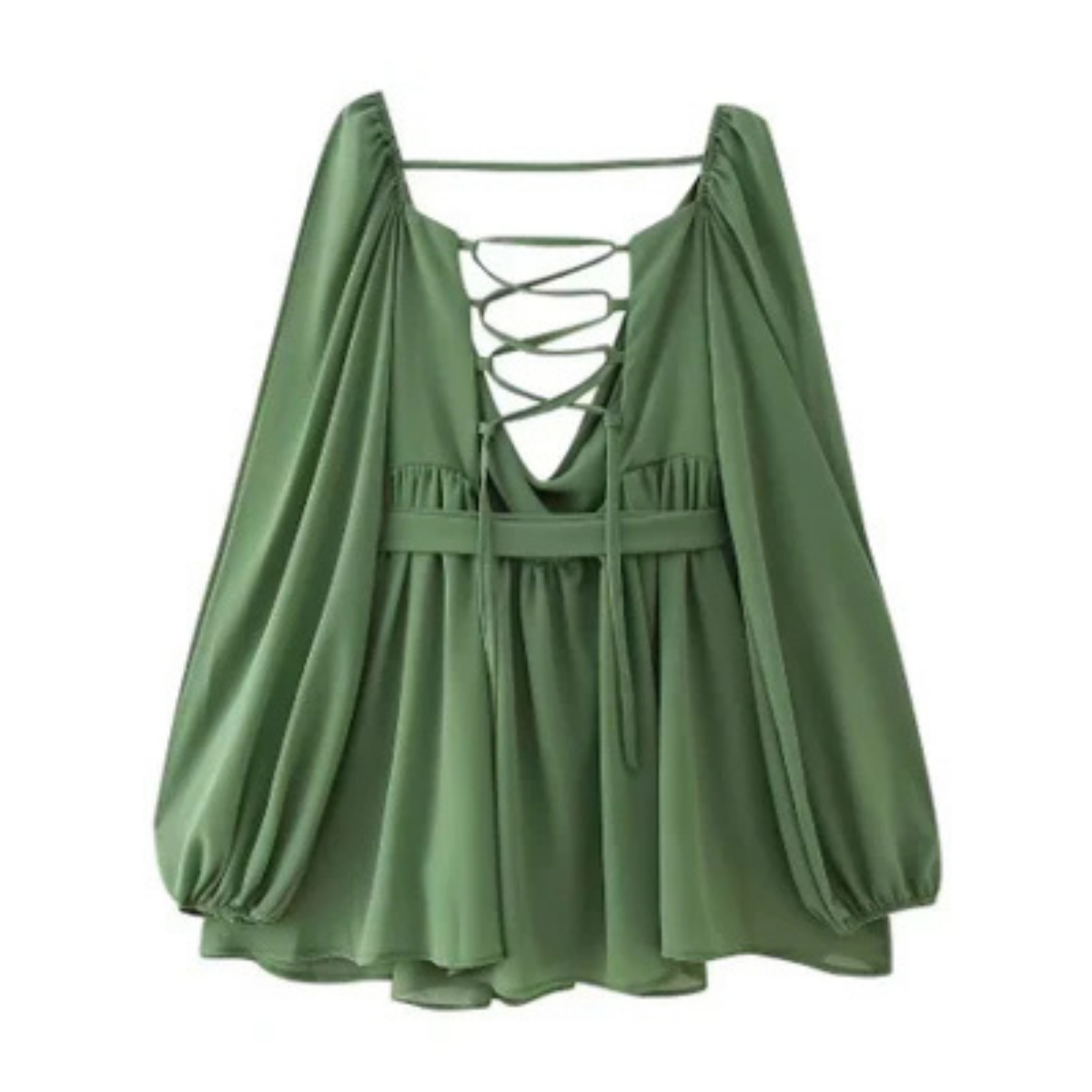 Brigitte | Flowing Dress with Sheer Sleeves