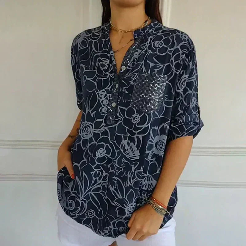 Lotte | Elegant Floral Print Blouse