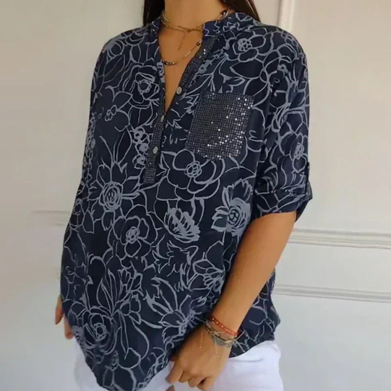 Lotte | Elegant Floral Print Blouse
