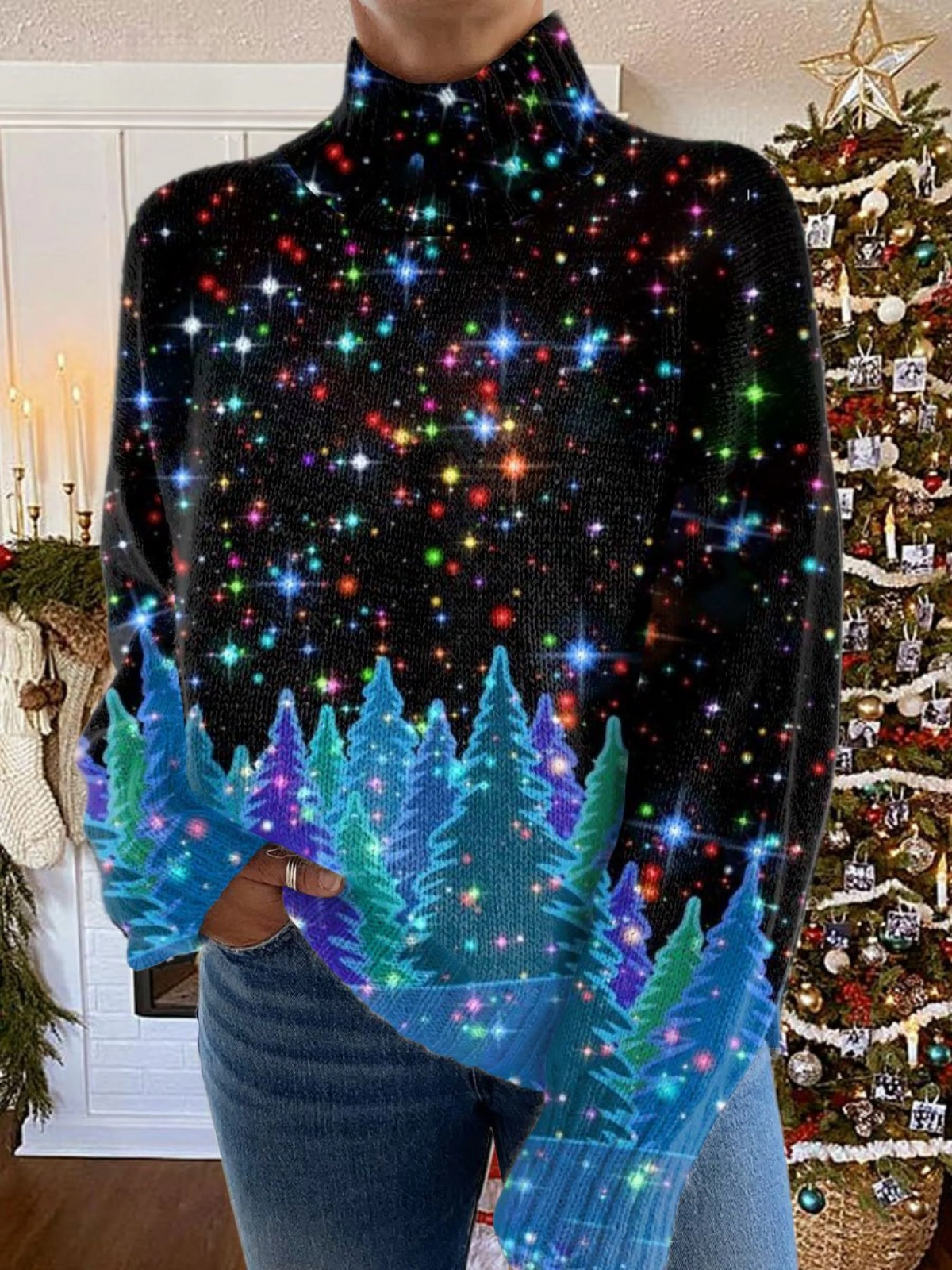 Stella – Christmas Sweater with Star Print