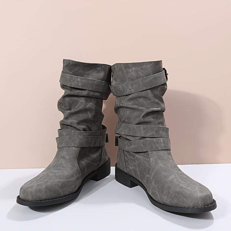 Serafina | Women’s Cozy Buckled Leather Boots