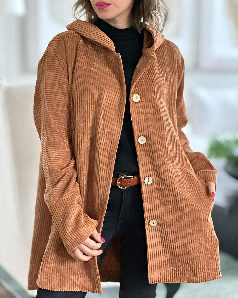 Cordia | Stylish Corduroy Hoodie Jacket