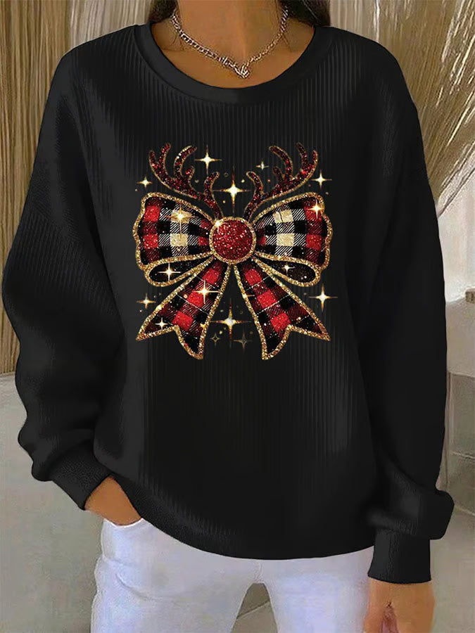 Irene - Christmas Sweater with Bow Motif