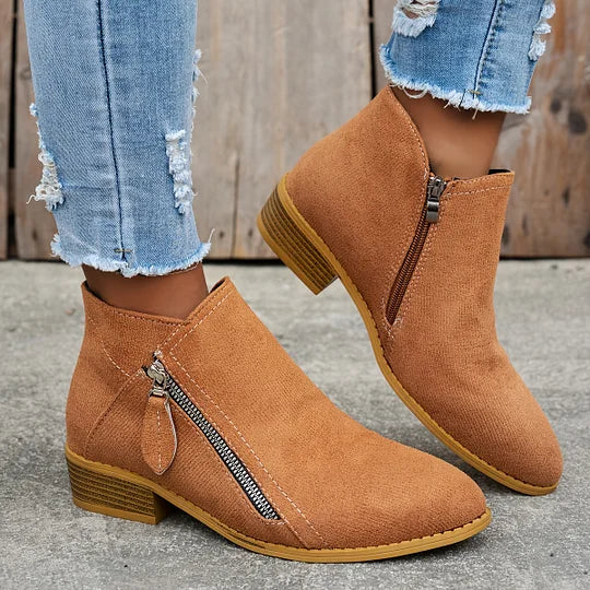 Ambreline | Classic Leather Ankle Boots