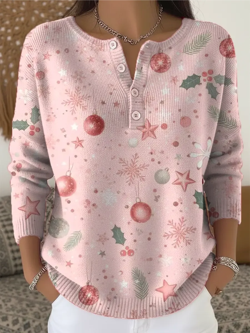 Elena – Christmas Sweater with Buttons