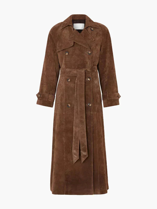 Suzanne| Classic Suede Trench Coat.