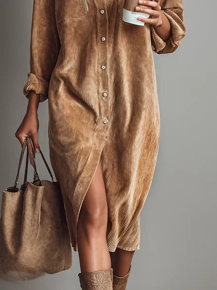 Lova | Camel Shirt Dress