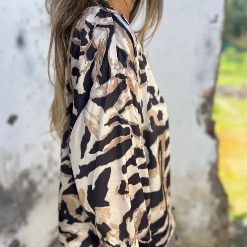 Marguerite | Zebra Print Aviator Jacket