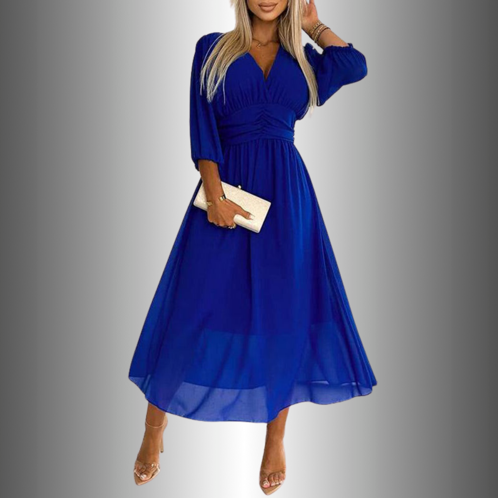 Elara | Elegant Pleated Midi Dress