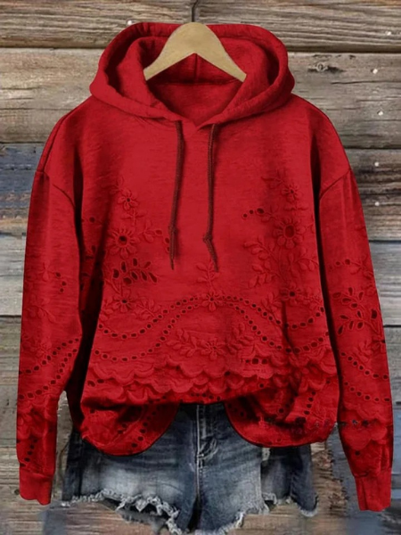 Amélie | Cozy Floral Textured Hoodie